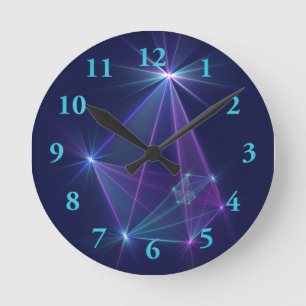 Reloj Redondo Mediano Constelación, Arte Fractal de Fantasía Abstracta