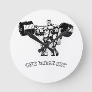 Reloj Redondo Mediano Constructor de gimnasio y gimnasio