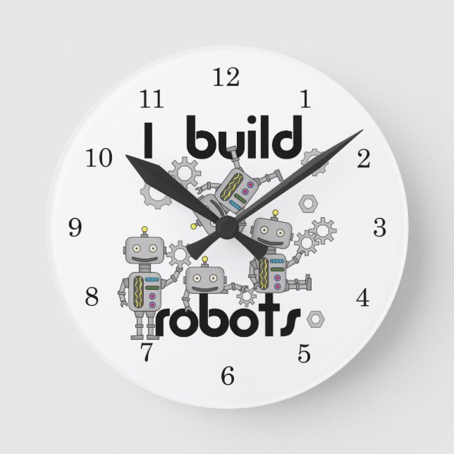 Reloj Redondo Mediano Construyo los robots (Anverso)