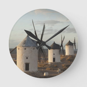 Reloj Redondo Mediano Consuegra, antiguos molinos de viento de La Mancha