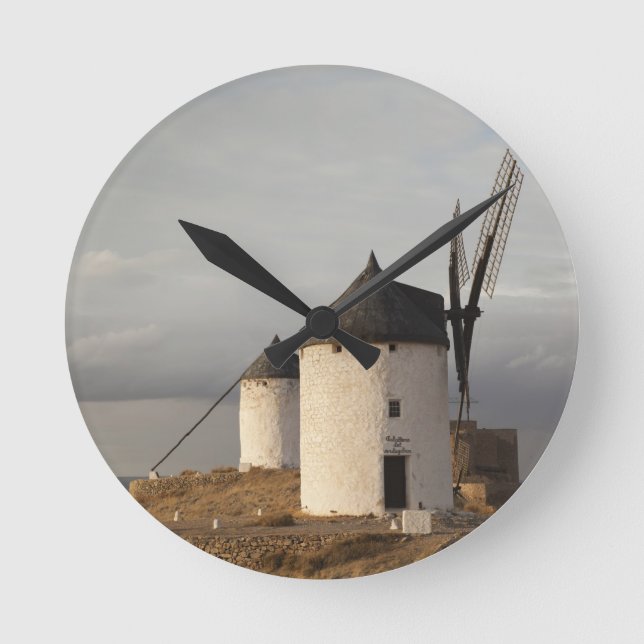 Reloj Redondo Mediano Consuegra, antique La Mancha windmills (Anverso)