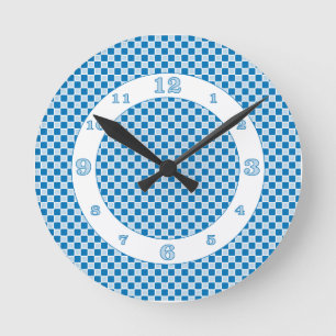 Reloj Redondo Mediano Controles monocromáticos azules