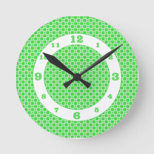 Reloj Redondo Mediano Controles monocromáticos blancos verdes