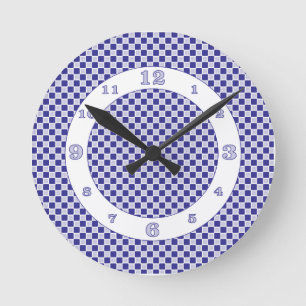 Reloj Redondo Mediano Controles monocromáticos índigo azul