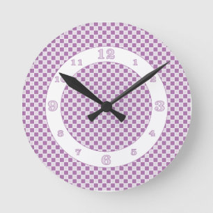 Reloj Redondo Mediano Controles monocromáticos morados/blancos