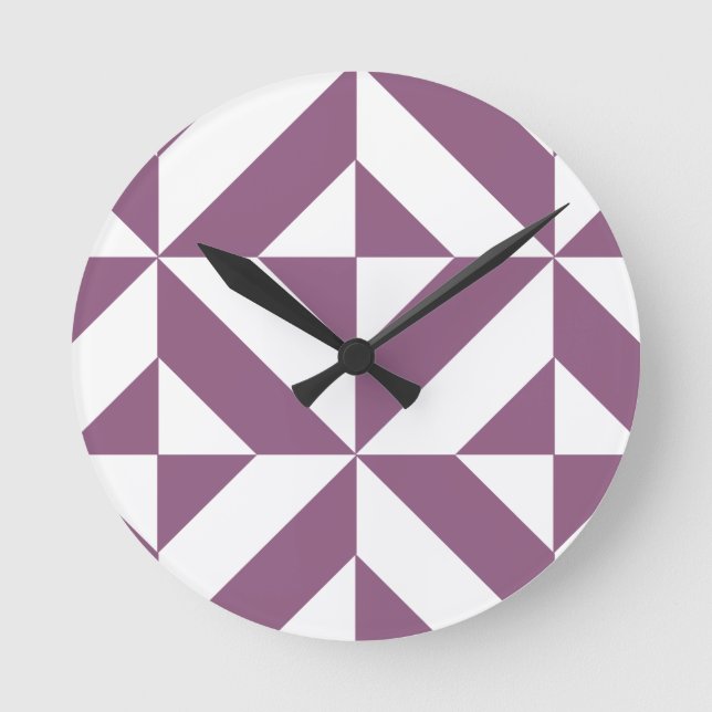 Reloj Redondo Mediano Cool Grape Geometric Deco Cube Pattern (Anverso)