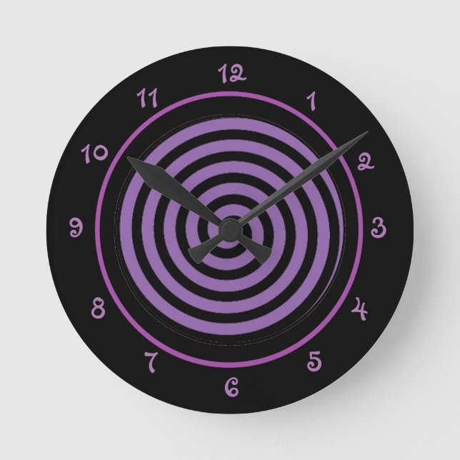 Reloj Redondo Mediano Cool Purple Spiral Vortex (Anverso)