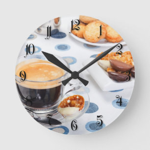 Reloj Redondo Mediano Copa de café y galleta