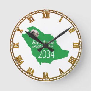 Reloj Redondo Mediano Copa Mundial de Riad