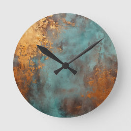 Reloj Redondo Mediano Copper Patina Rustic