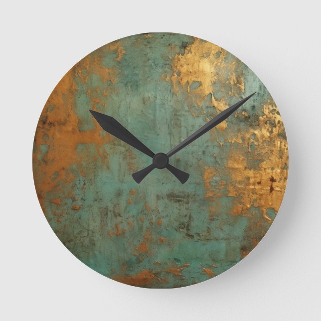Reloj Redondo Mediano Copper Patina Rustic (Anverso)