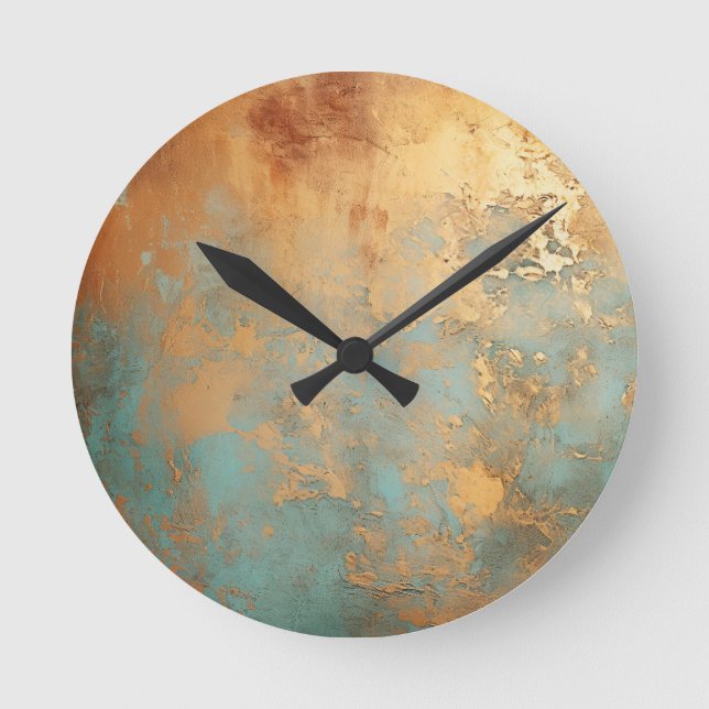 Reloj Redondo Mediano Copper Patina Rustic (Anverso)