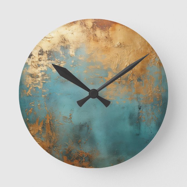 Reloj Redondo Mediano Copper Patina Rustic (Anverso)