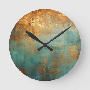 Reloj Redondo Mediano Copper Patina Rustic