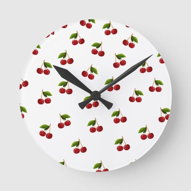 Reloj Redondo Mediano Coquette Cherries (Anverso)