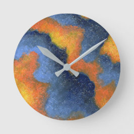 Reloj Redondo Mediano Coral Blue & Orange