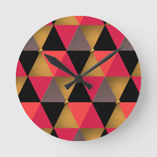 Reloj Redondo Mediano Coral de color de tendencia, rosa, ambra,