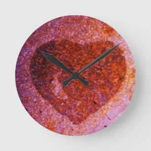 Reloj Redondo Mediano coral pink heart