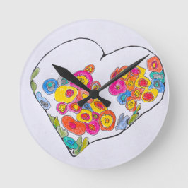Reloj Redondo Mediano Corazón alegre de Art Sangria de Lydia
