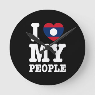 Reloj Redondo Mediano Corazón (amor) Mi pueblo lao