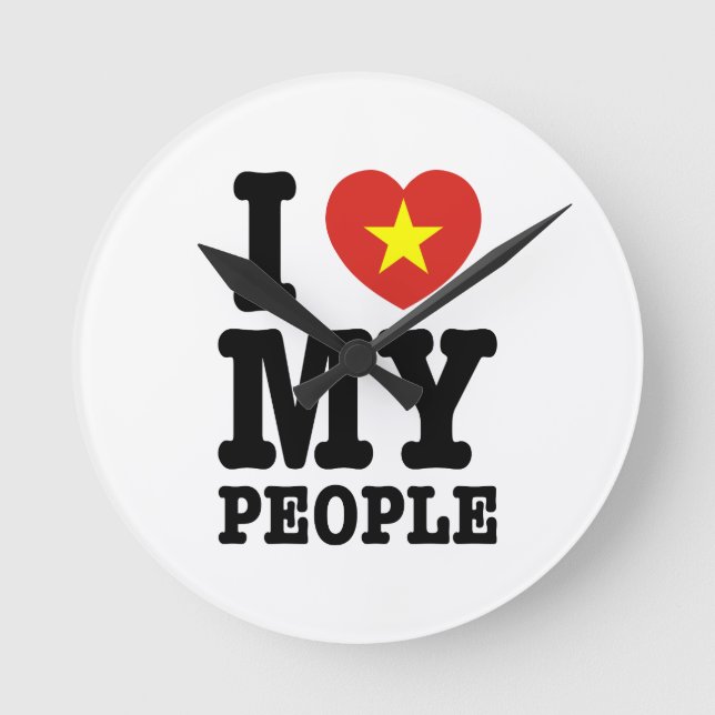 Reloj Redondo Mediano Corazón (amor) Mi pueblo vietnamita (Anverso)