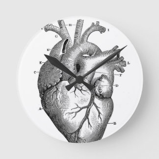 Reloj Redondo Mediano Corazón anatómico negro