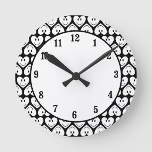 Reloj Redondo Mediano Corazón de cara feliz