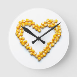 Reloj Redondo Mediano Corazón de maíz dulce