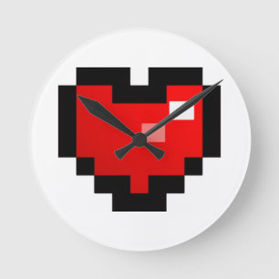RELOJ REDONDO MEDIANO CORAZÓN DE PÍXEL