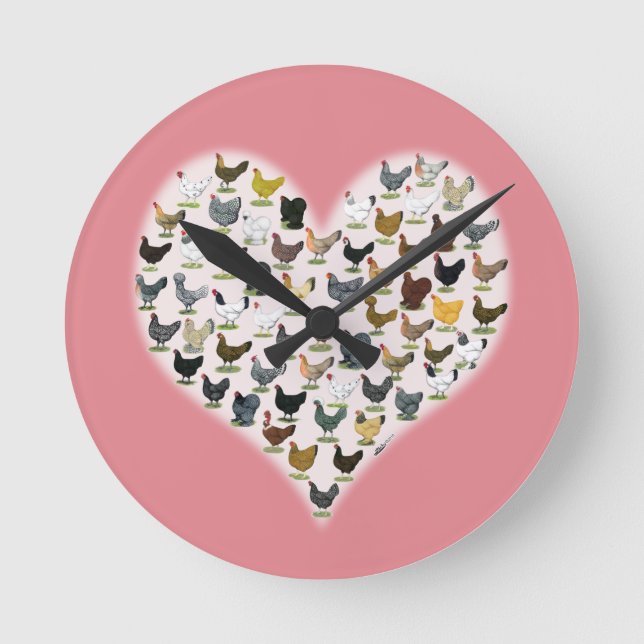 Reloj Redondo Mediano Corazón de pollo (Anverso)