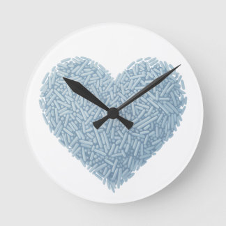 Reloj Redondo Mediano Corazón de salpicadura suave | Bebé Sprinkle