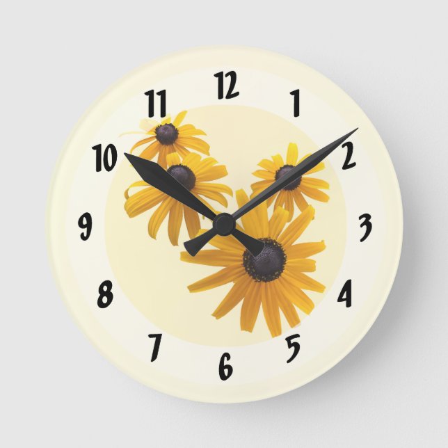 Reloj Redondo Mediano Corazón de Susans Oídos Negros (Anverso)