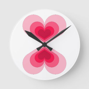 Reloj Redondo Mediano Corazón doble