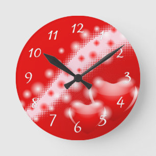 Reloj Redondo Mediano Corazón doble
