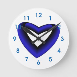 Reloj Redondo Mediano Corazón Gradiente Azul y Negro