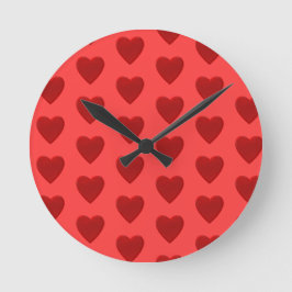 Reloj Redondo Mediano Corazón rojo