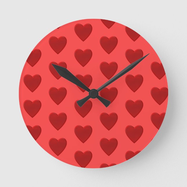 Reloj Redondo Mediano Corazón rojo (Anverso)