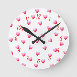 Reloj Redondo Mediano Corazón rojo romántico