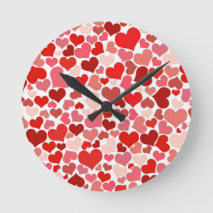 Reloj Redondo Mediano Corazones
