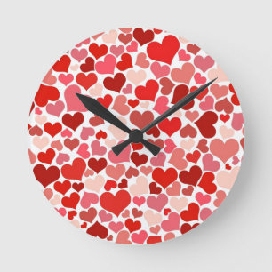 RELOJ REDONDO MEDIANO CORAZONES