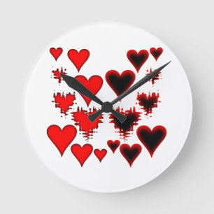 Reloj Redondo Mediano Corazones