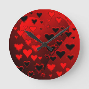 Reloj Redondo Mediano Corazones