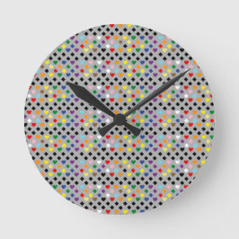 Reloj Redondo Mediano Corazones Arcoíris
