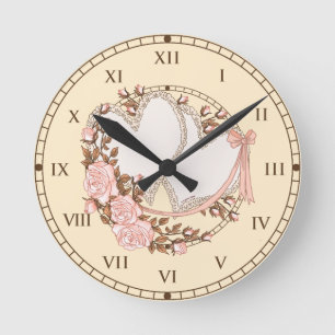 Reloj Redondo Mediano Corazones bodas