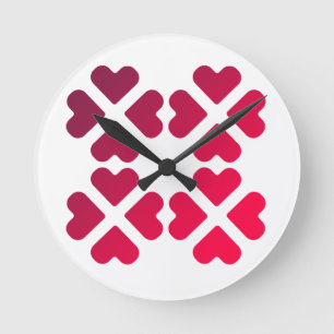 Reloj Redondo Mediano corazones de amor