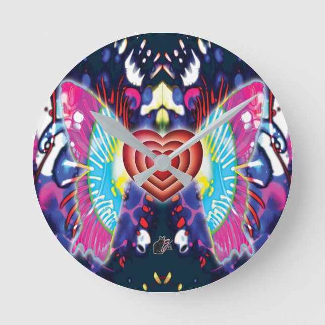 Reloj Redondo Mediano Corazones de Glys (Anverso)