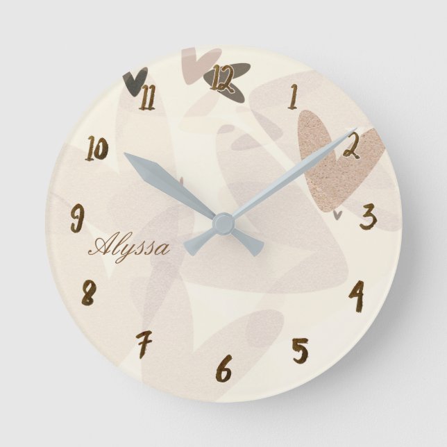 Reloj Redondo Mediano Corazones de sangre muda caprichosos (Anverso)