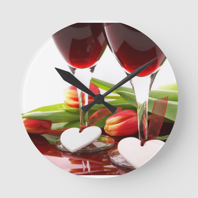 RELOJ REDONDO MEDIANO CORAZONES DEL AMOR (Anverso)