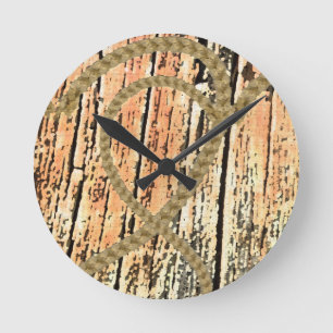 Reloj Redondo Mediano Corazones entrelazados cuerda de amor corazón de m