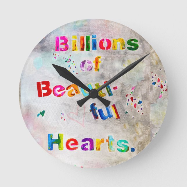 Reloj Redondo Mediano Corazones Hermosos (Anverso)
